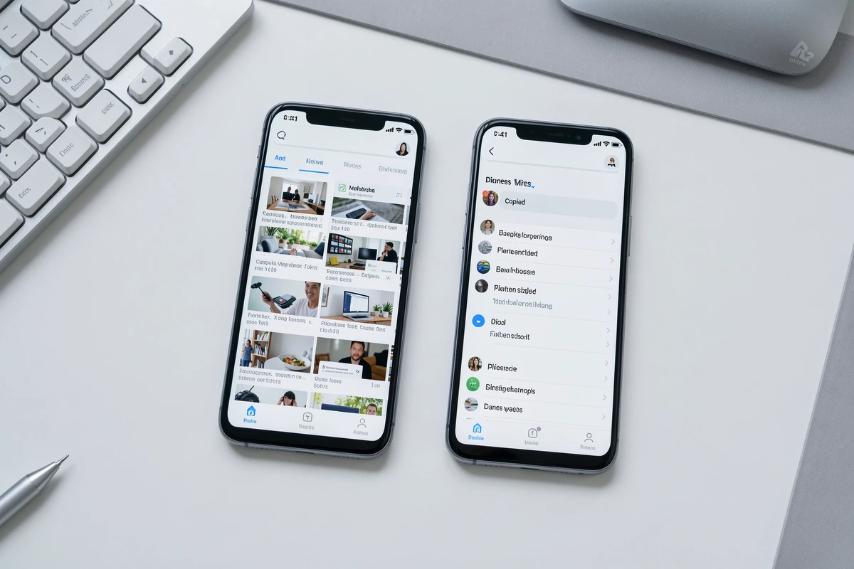 Comparaison d'applications presse-papier Android côte à côte sur un bureau