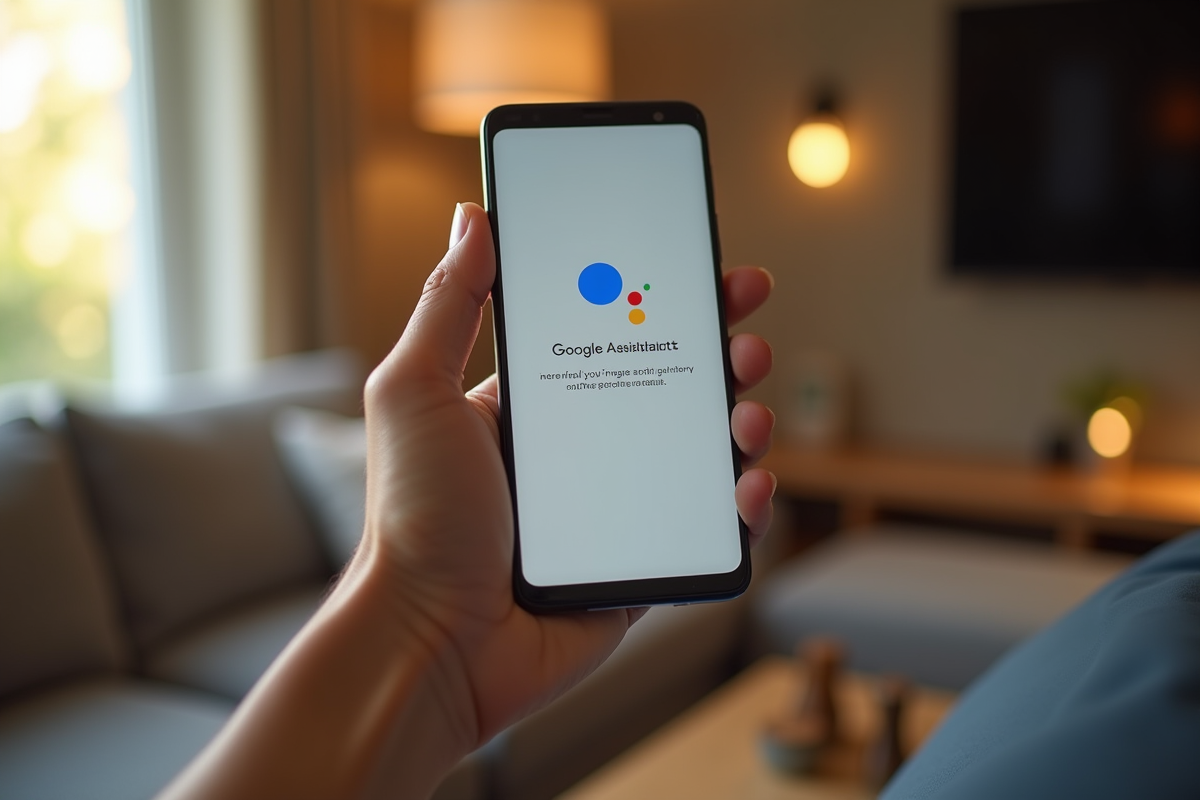 Main tenant un smartphone avec l