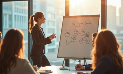 Femme d'affaires confiante dans un bureau moderne