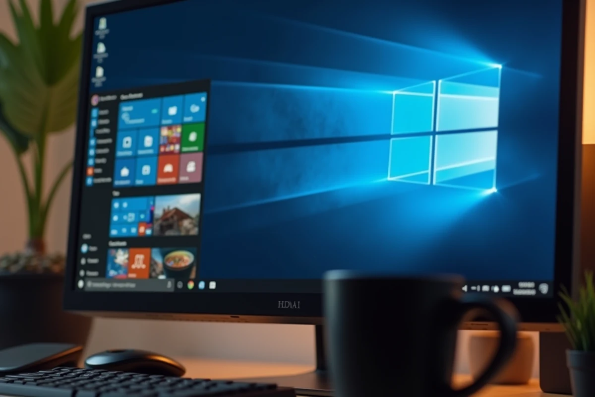 Gros plan sur un écran d'ordinateur Windows avec une icône de raccourci manquante sur le bureau