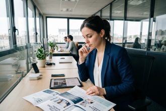Jeune femme professionnelle en bureau à Nantes