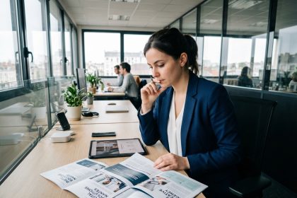 Jeune femme professionnelle en bureau à Nantes